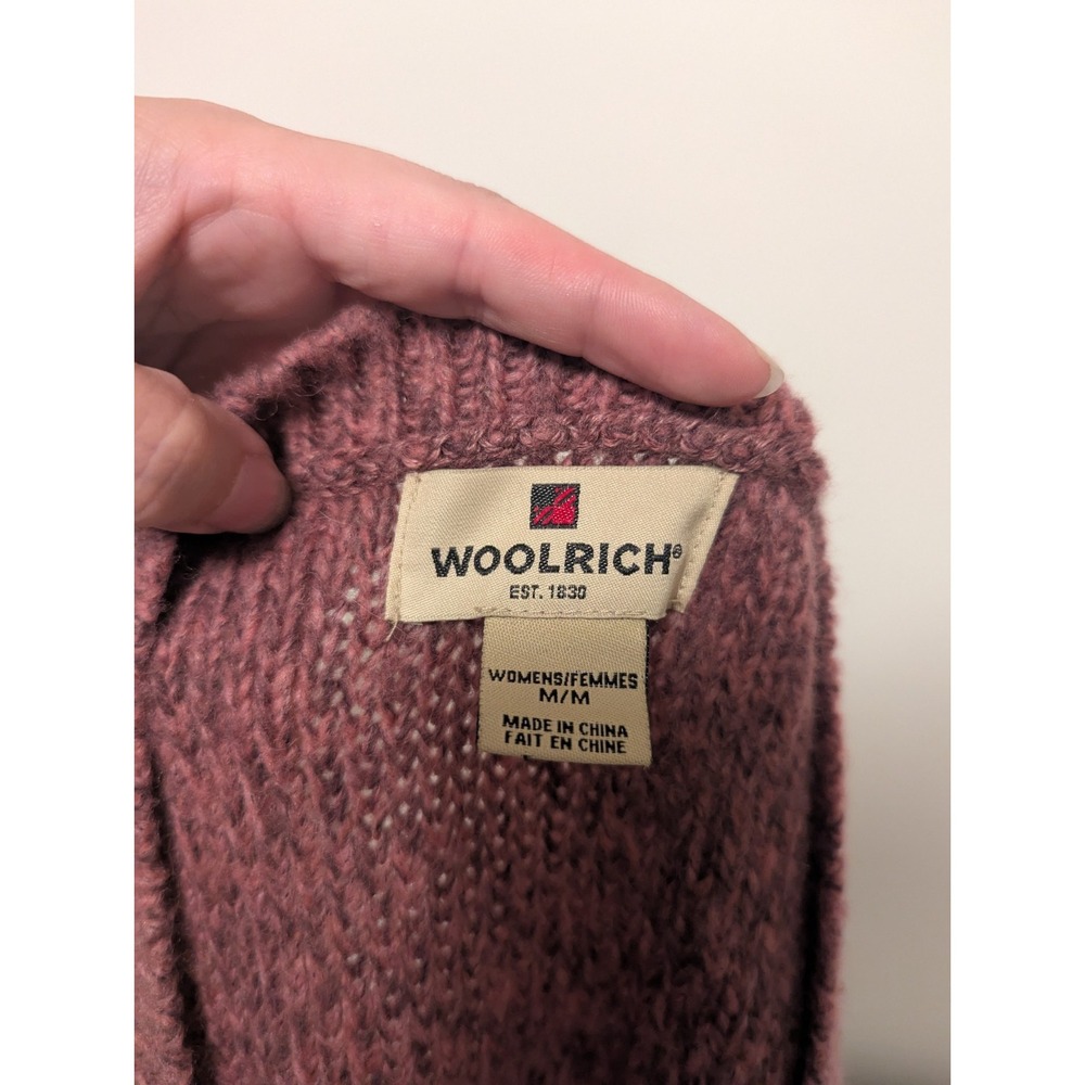 Woolrich Women's Size Medium Pink Gray Wool Blend Knit Button Up Sweater‎ Vest - Picture 7 of 8